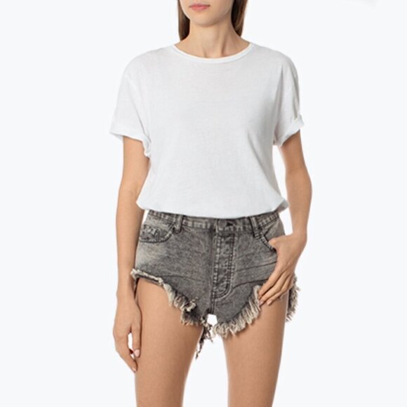 Onexoneteaspoon Women's Dark Gray Cotton Faded Denim Shorts Size 25 - Picture 1 of 8